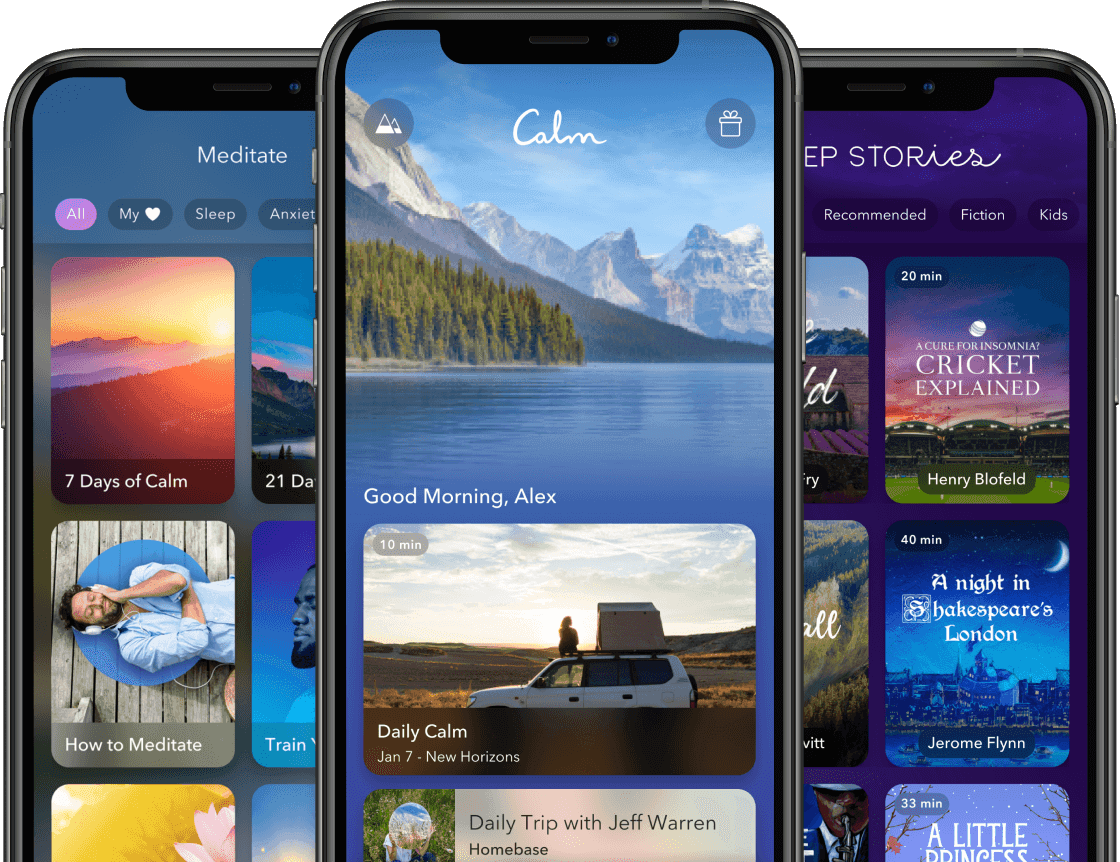 Calm app on phone